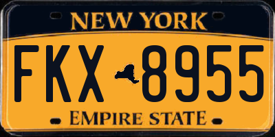 NY license plate FKX8955