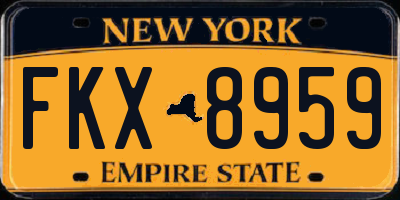 NY license plate FKX8959