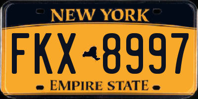 NY license plate FKX8997