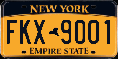 NY license plate FKX9001