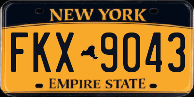 NY license plate FKX9043
