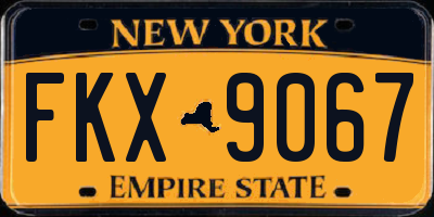 NY license plate FKX9067