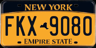 NY license plate FKX9080