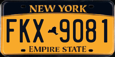 NY license plate FKX9081