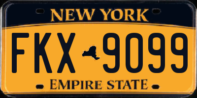 NY license plate FKX9099