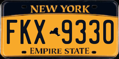 NY license plate FKX9330