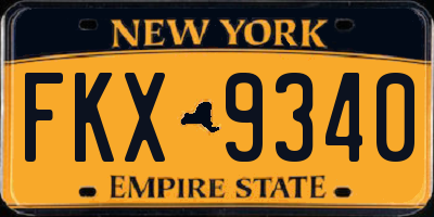 NY license plate FKX9340