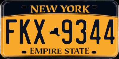 NY license plate FKX9344
