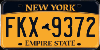 NY license plate FKX9372