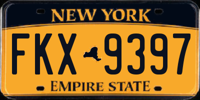 NY license plate FKX9397