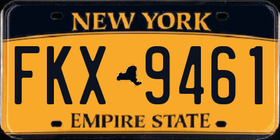 NY license plate FKX9461
