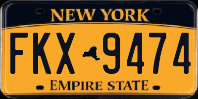 NY license plate FKX9474