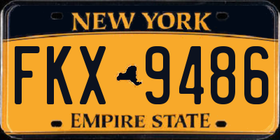 NY license plate FKX9486