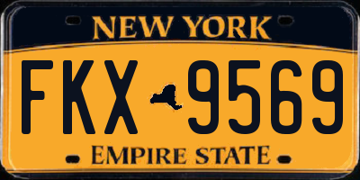 NY license plate FKX9569
