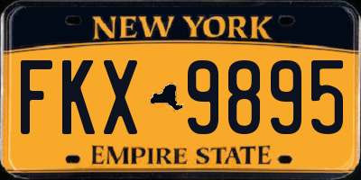 NY license plate FKX9895