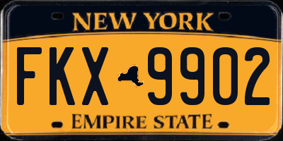 NY license plate FKX9902