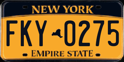 NY license plate FKY0275