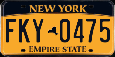 NY license plate FKY0475