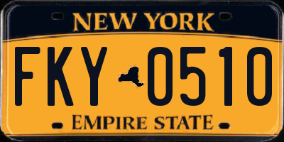 NY license plate FKY0510