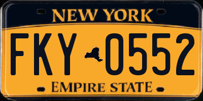 NY license plate FKY0552