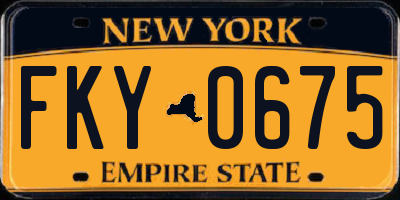 NY license plate FKY0675