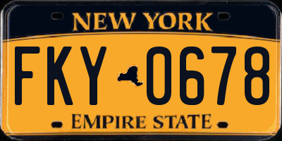 NY license plate FKY0678