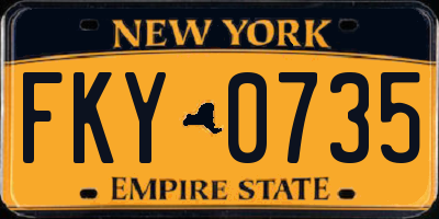 NY license plate FKY0735
