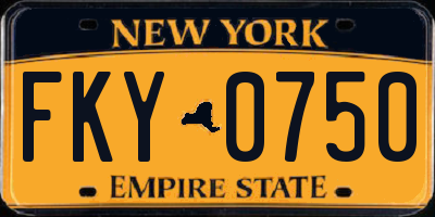 NY license plate FKY0750