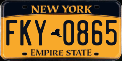 NY license plate FKY0865