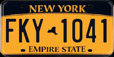 NY license plate FKY1041