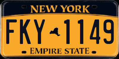 NY license plate FKY1149