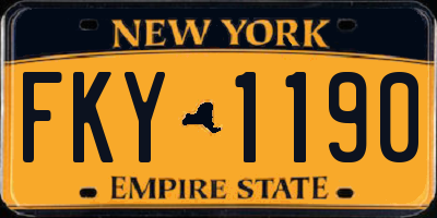 NY license plate FKY1190