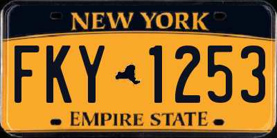 NY license plate FKY1253