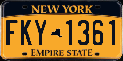 NY license plate FKY1361