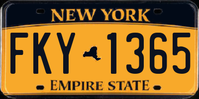 NY license plate FKY1365