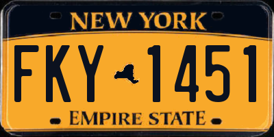 NY license plate FKY1451