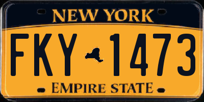 NY license plate FKY1473