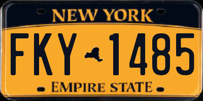 NY license plate FKY1485