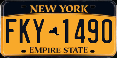 NY license plate FKY1490