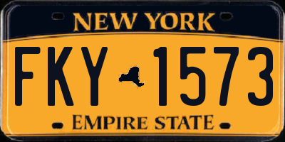 NY license plate FKY1573