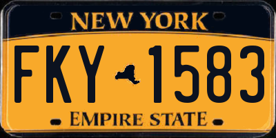NY license plate FKY1583
