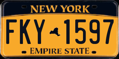 NY license plate FKY1597