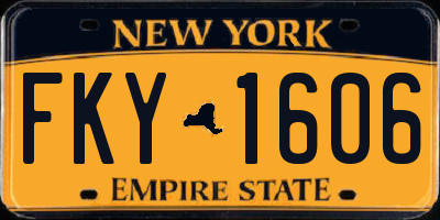 NY license plate FKY1606