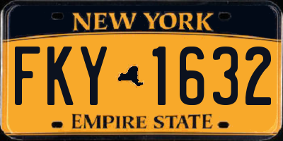 NY license plate FKY1632