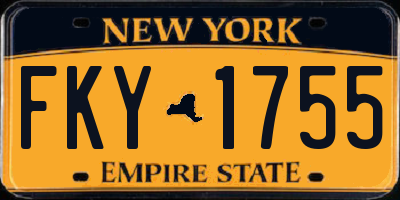 NY license plate FKY1755