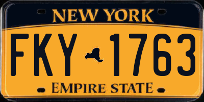 NY license plate FKY1763