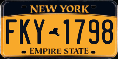 NY license plate FKY1798