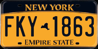 NY license plate FKY1863