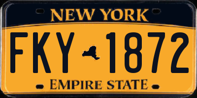 NY license plate FKY1872