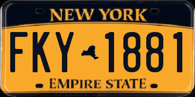 NY license plate FKY1881